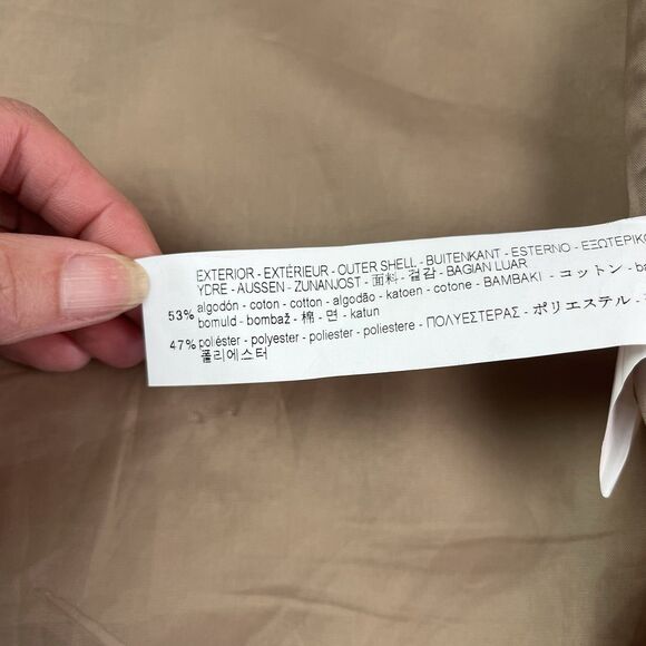 ZARA Basic Tan Peacoat M Double Breasted Cotton Blend Preppy Heritage Timeless - Picture 8 of 10